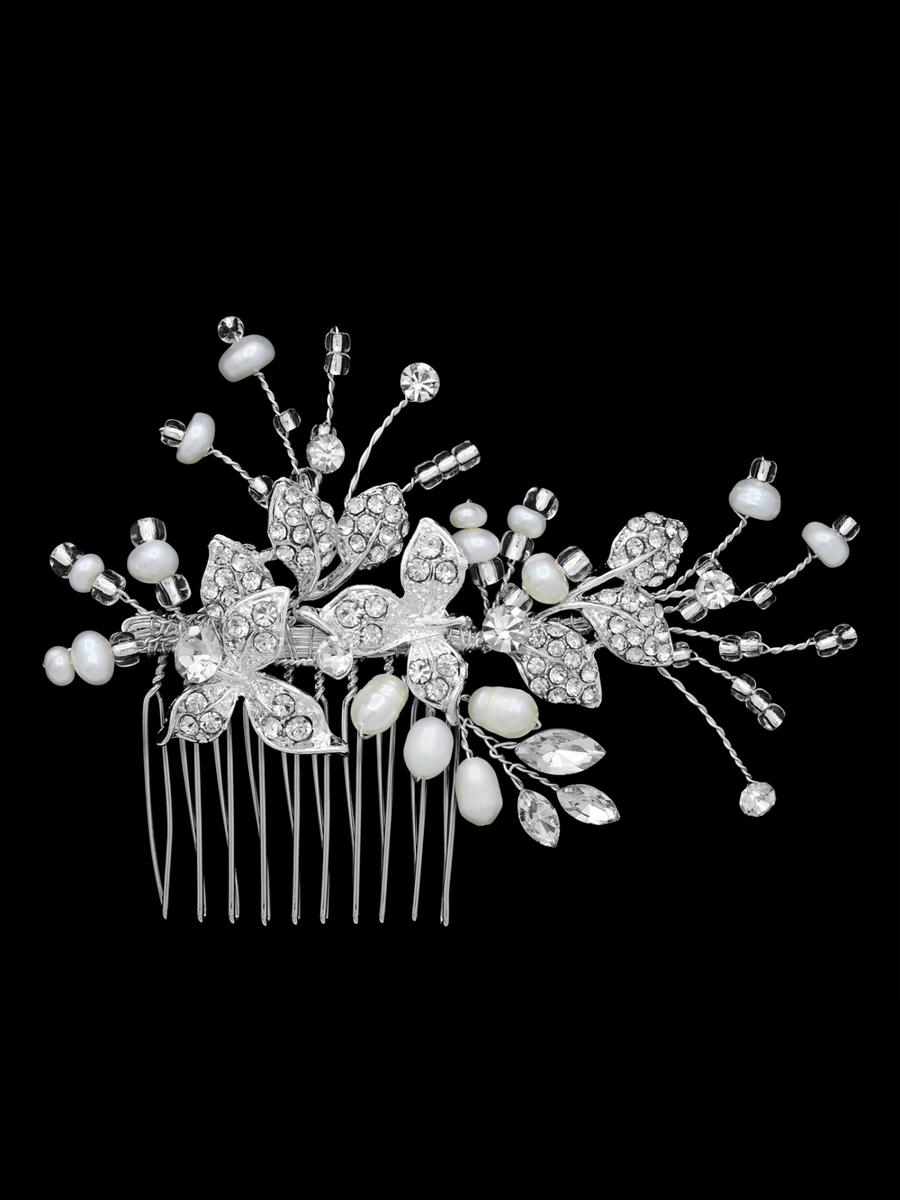DS BRIDAL    DAE SUNG . - Hair comb with Rhinestones & Pearls SET-222/R