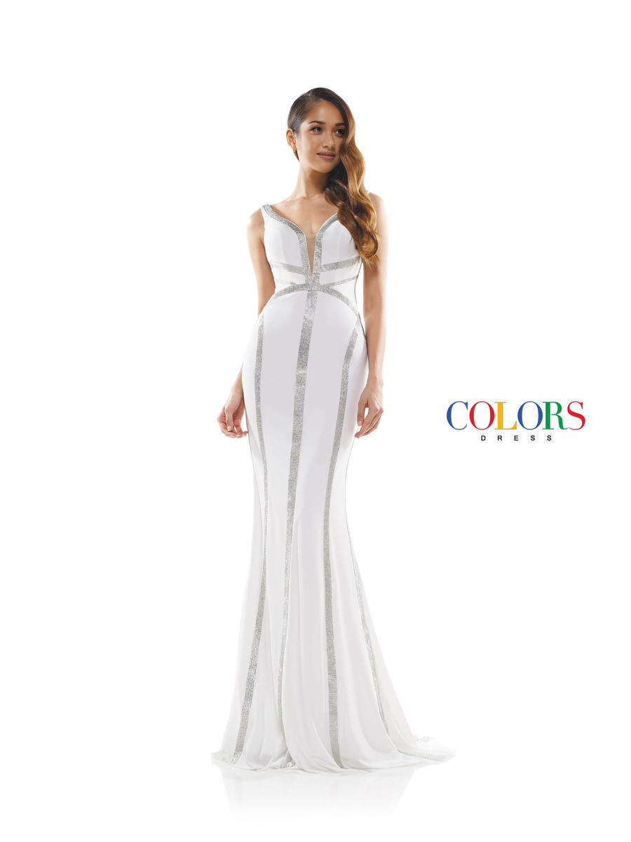 Colors Dress - Lycra Beaded Gown 2280