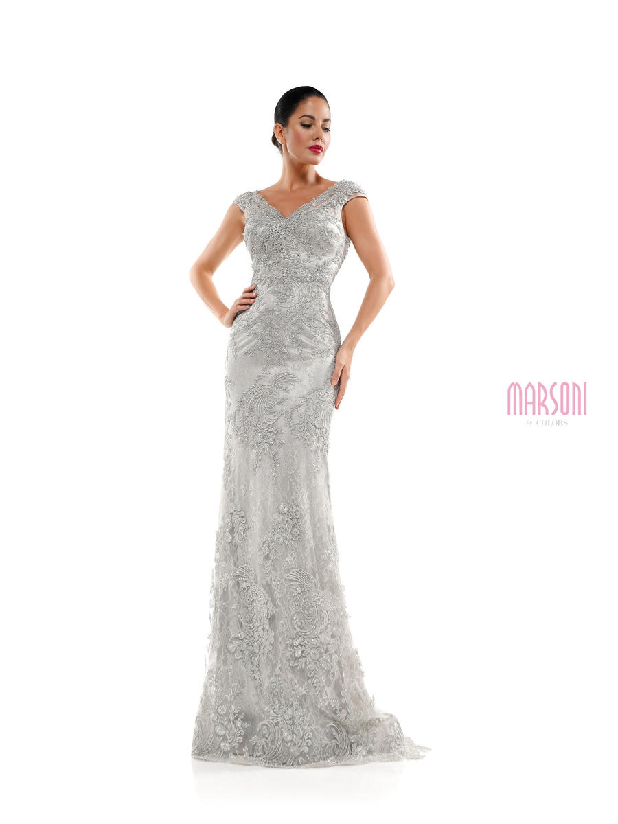 COLORS - Lace Gown Beaded Bodice MV1030