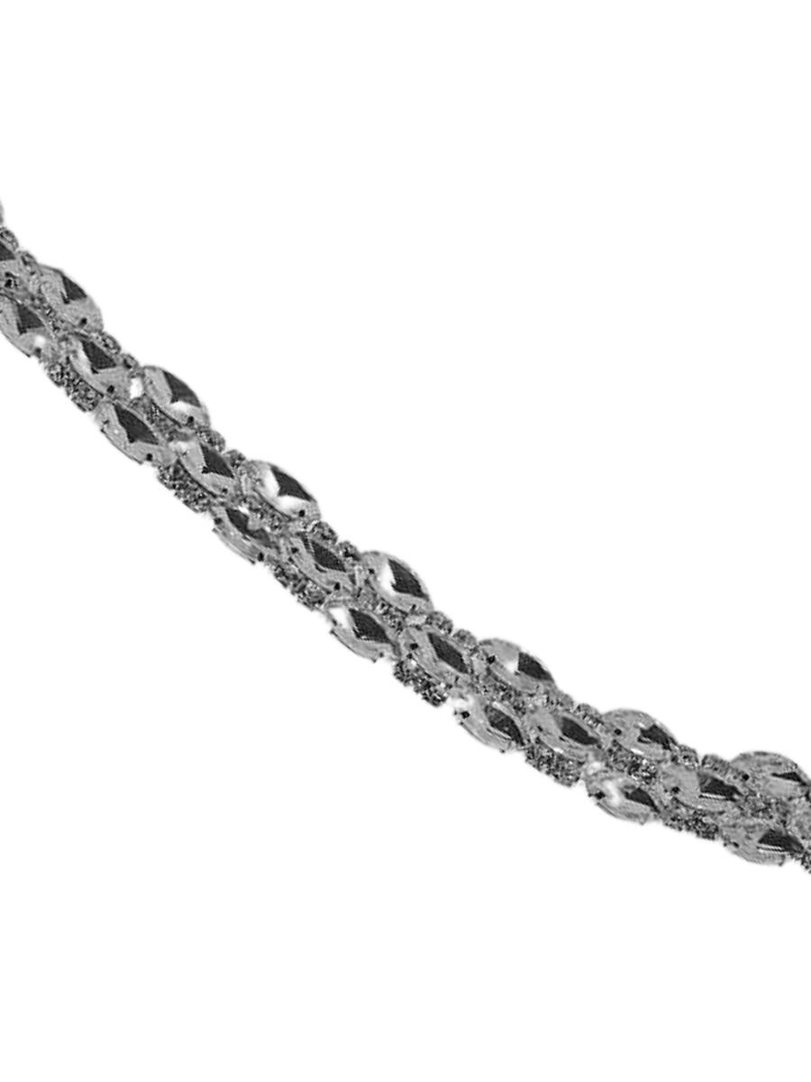 Cristal Dor - Crystal Silver Belt With Diamond Shape AB Stone