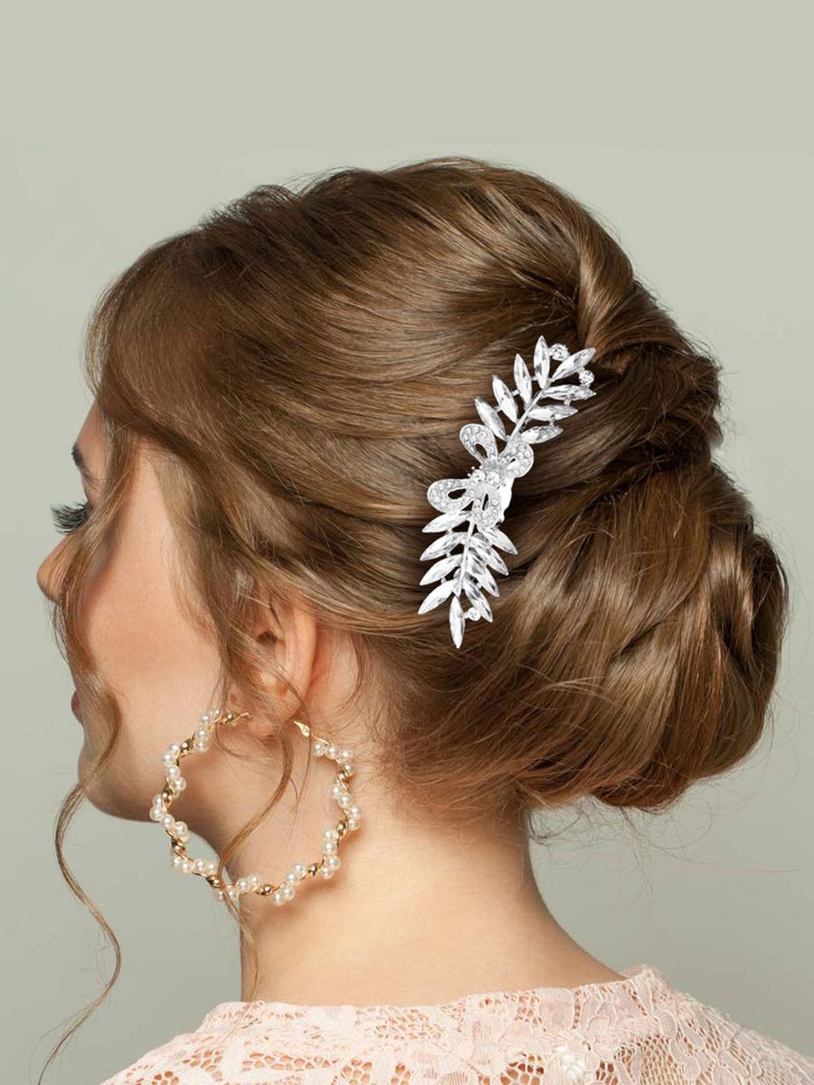 WONA TRADING INC - Butterfly Accented Marquise Stone Cluster Hair Com CSH79-40932