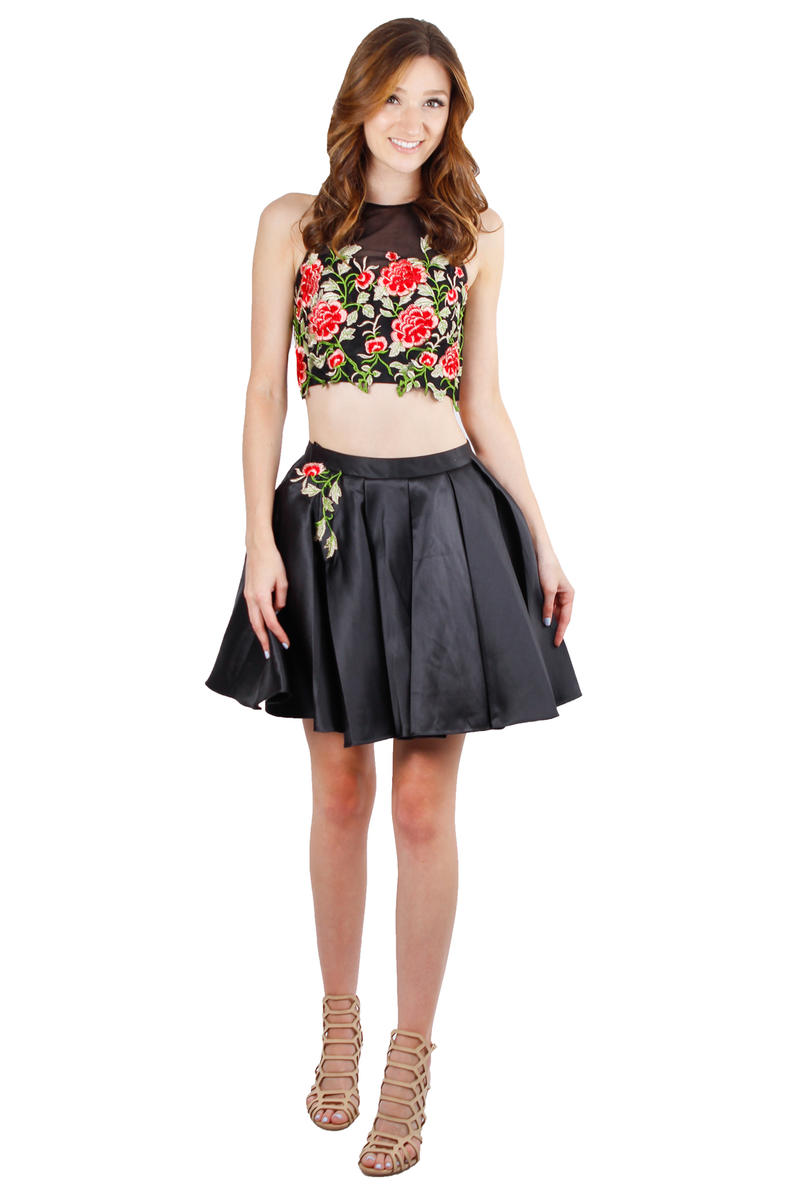 Dave and Johnny - Embroidered Two-Piece Fit & Flare Dress