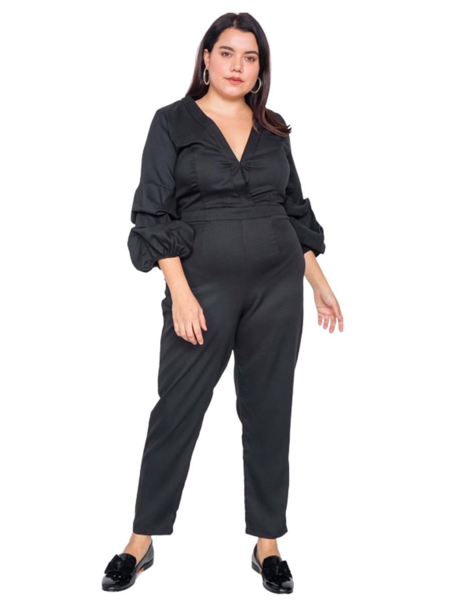 DO + BE - Satin Puff Sleeve Jumpsuit