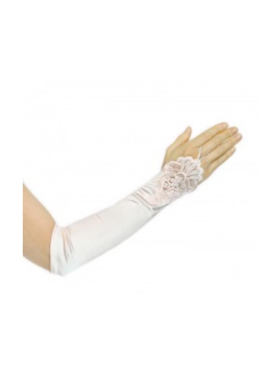 DS BRIDAL    DAE SUNG . - Fingerless Embroidered Gloves 9137V-10BL