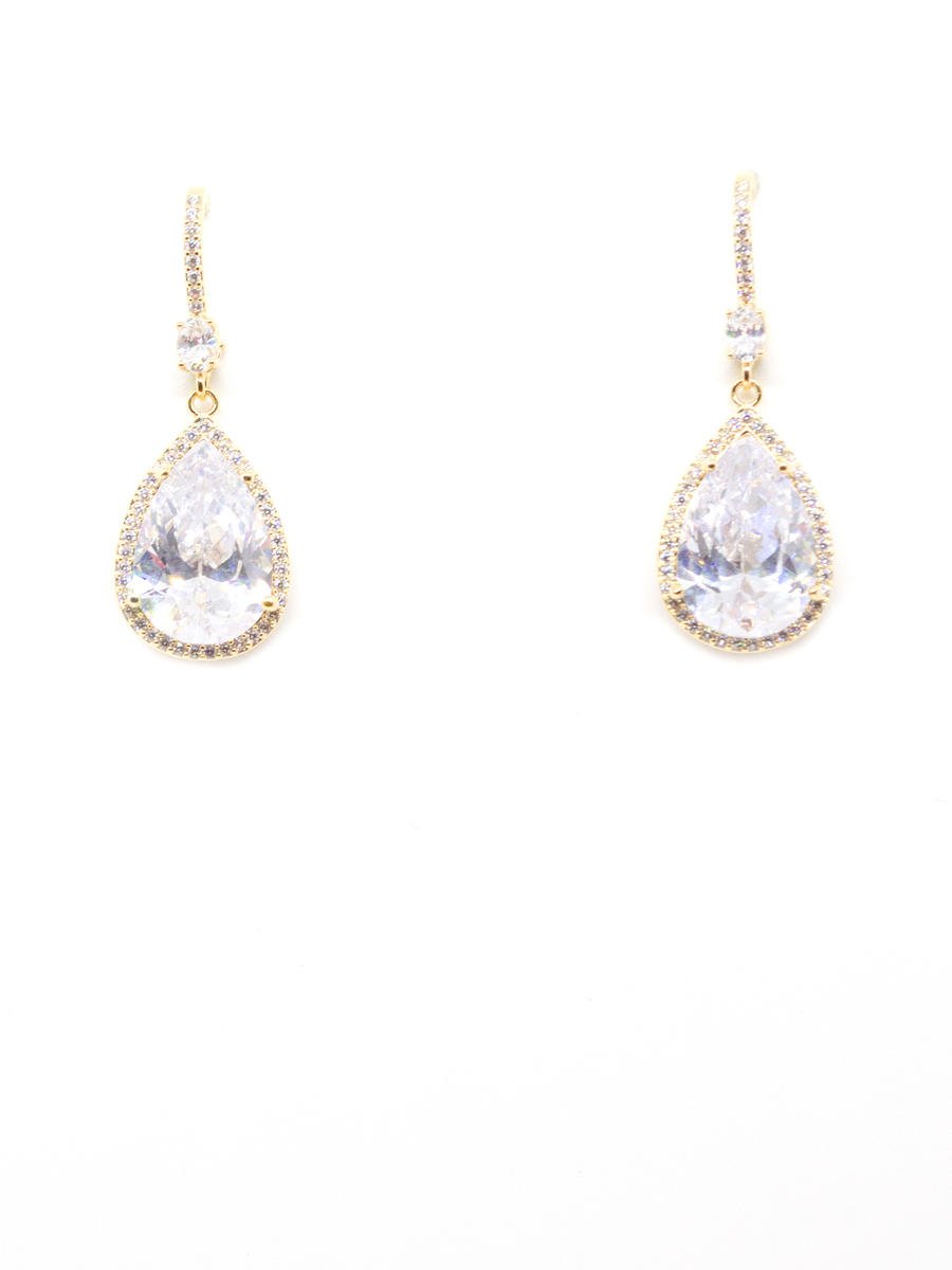 DS BRIDAL    DAE SUNG . - Cubic Zirconia Drop Earring ME-4306