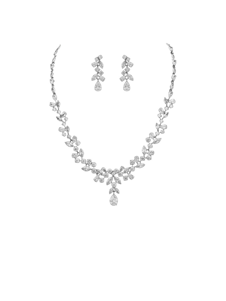 DS BRIDAL    DAE SUNG . - 2PC SET EARRING&NECKLACE MR-4253