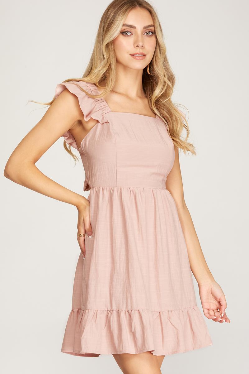 SHE AND SKY - Fit and Flare Ruffle Dress SS8851