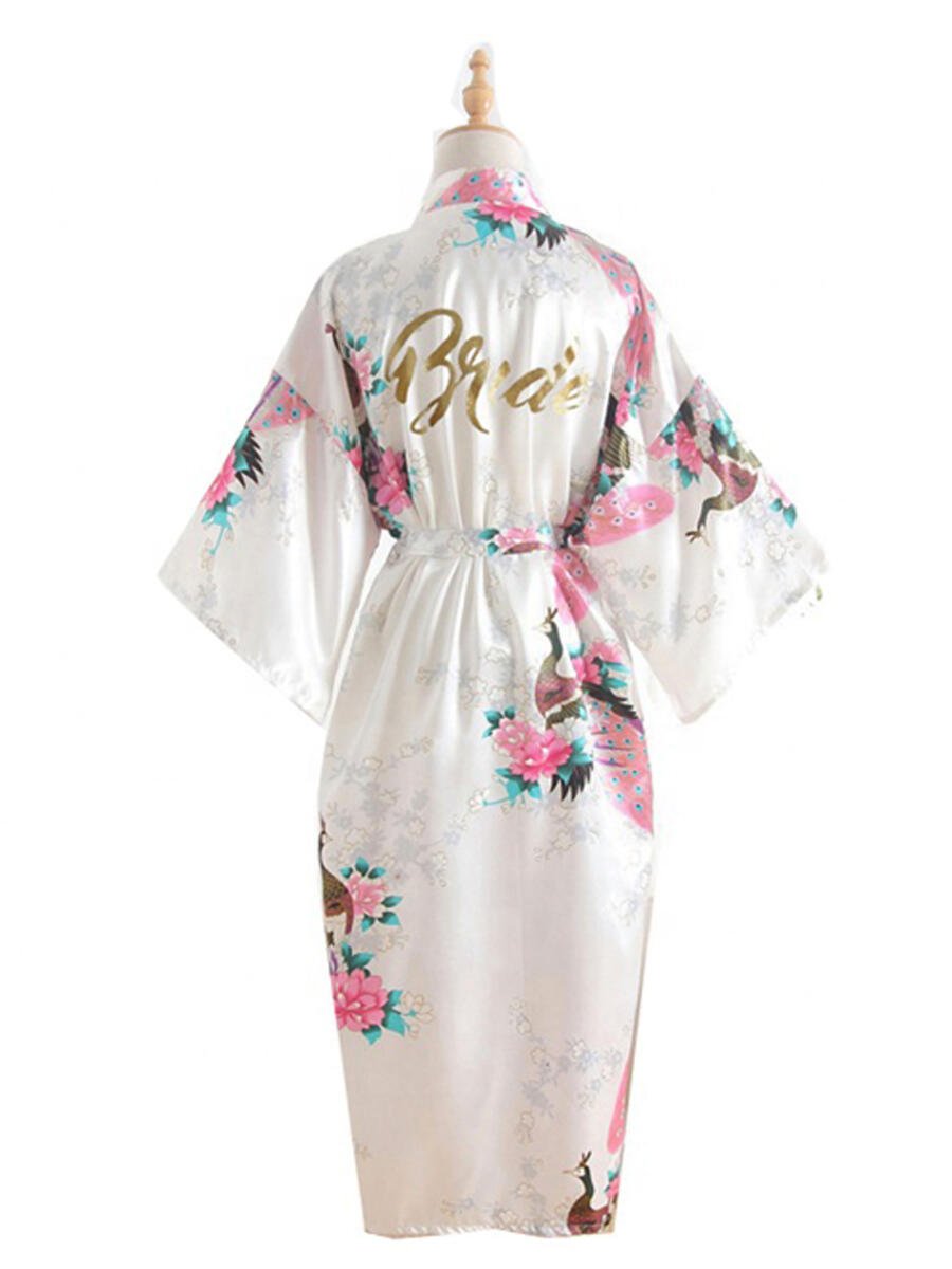 AliExpress - Silk Floral Gold Bride Robe B11