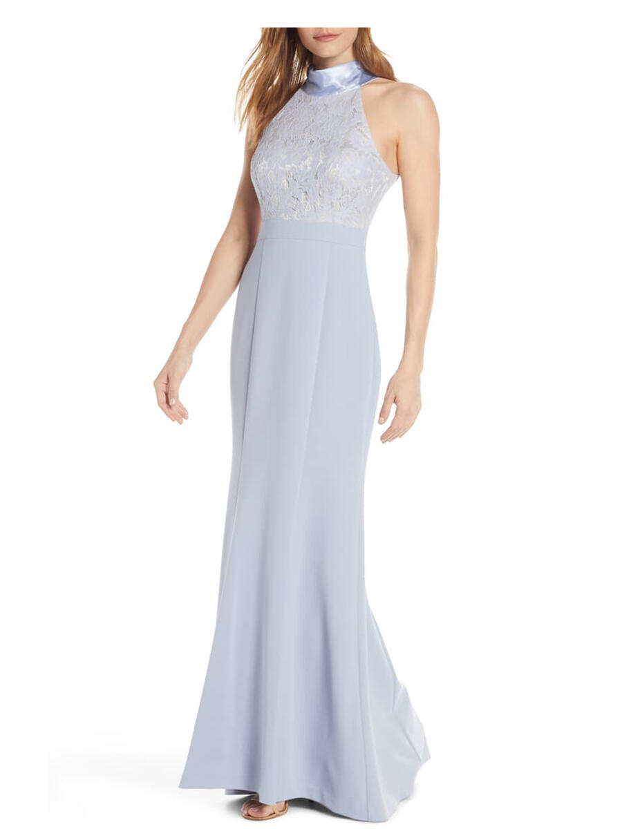 ELIZA J LIMITED - Halter Gown-Lace Bodice