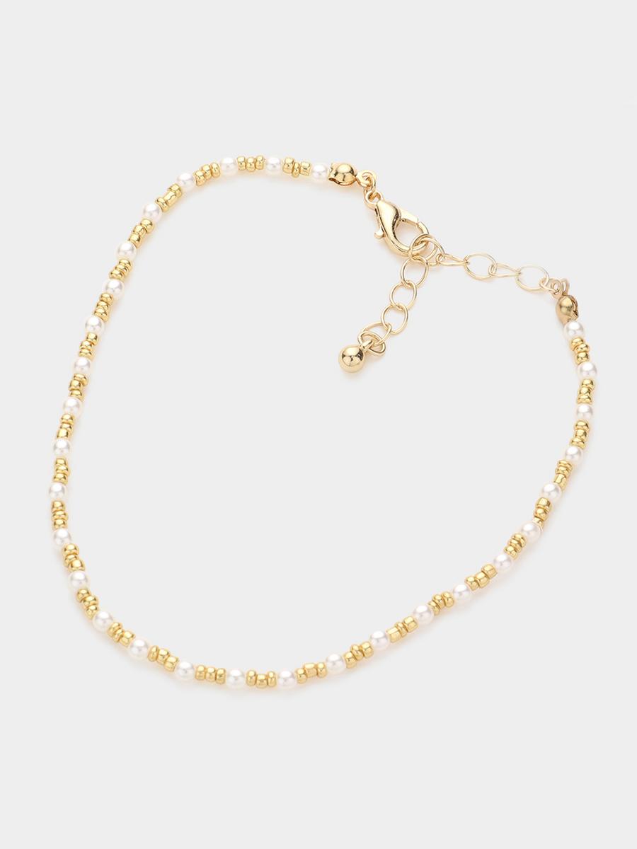 WONA TRADING INC - Faceted Bead Accented Anklet AK0169
