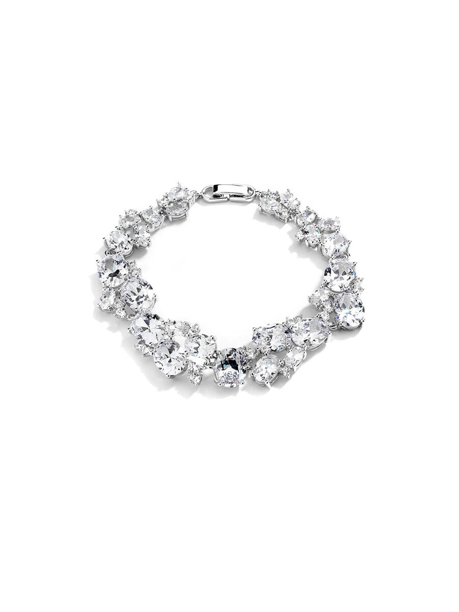 MARIELL - Exquisite CZ Statement Bracelet with Bold Oval Cut