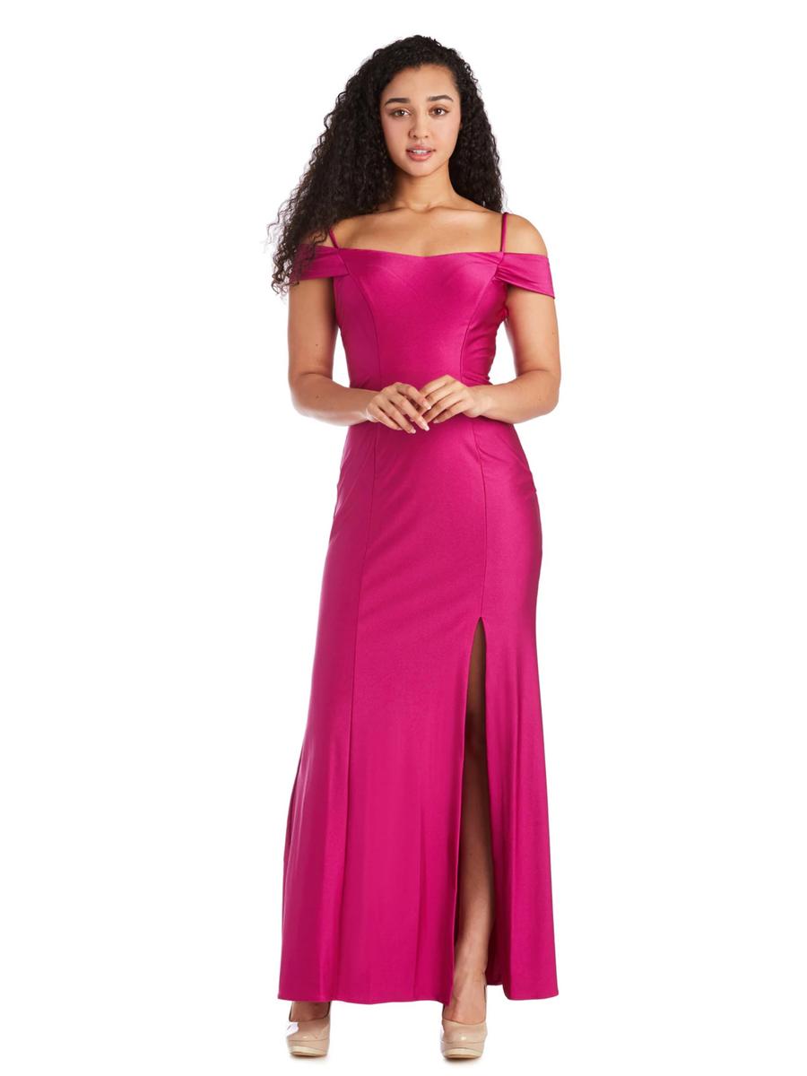 MORGAN & CO - Satin Off the Shoulder Gown
