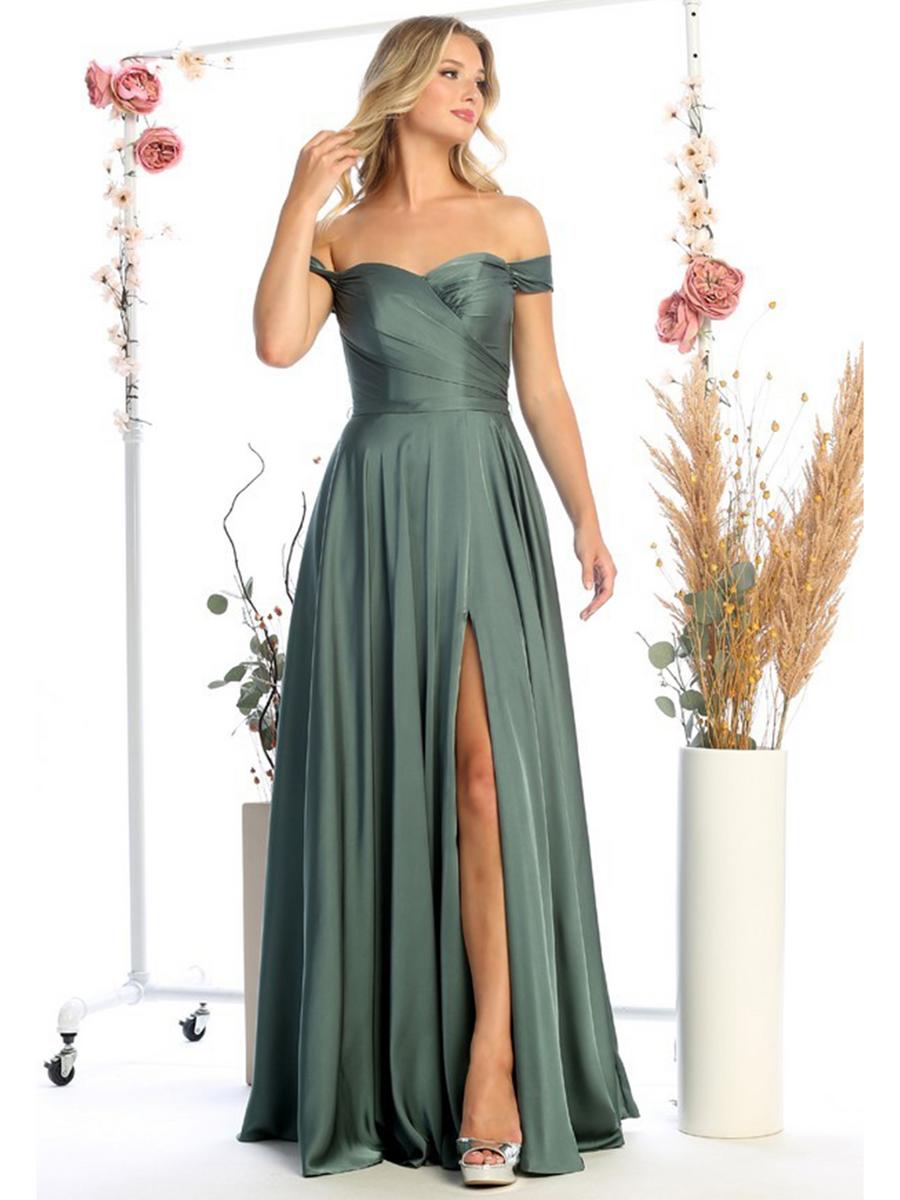 CINDY COLLECTION USA - Satin Off the Shoulder Gown 1767