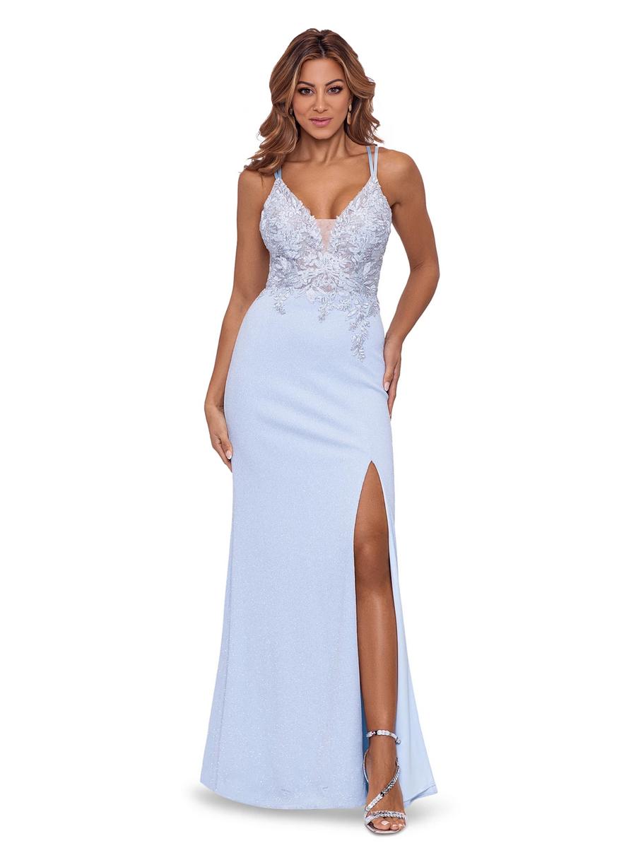 XSCAPE - Glitter Embroidered Gown