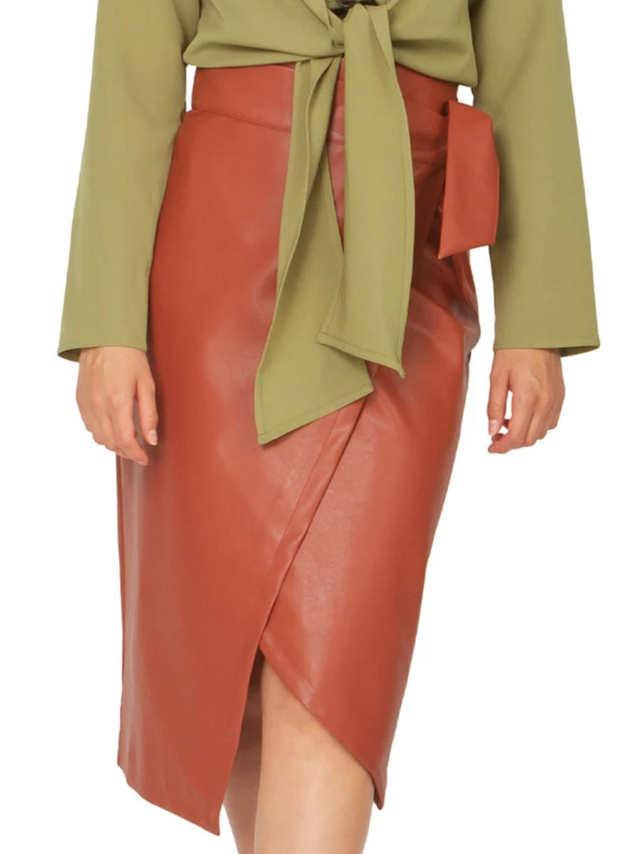 GRACIA FASHION LADIES APPAREL - Plether Skirt S24771