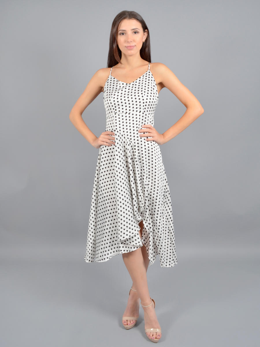 polka dot high low dress