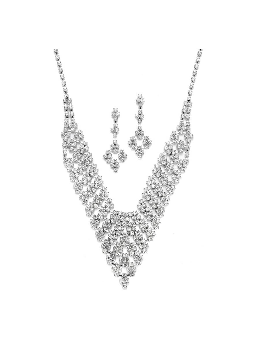 MARIELL - Rhinestone Vintahe Earring And Necklace Set 3391SET