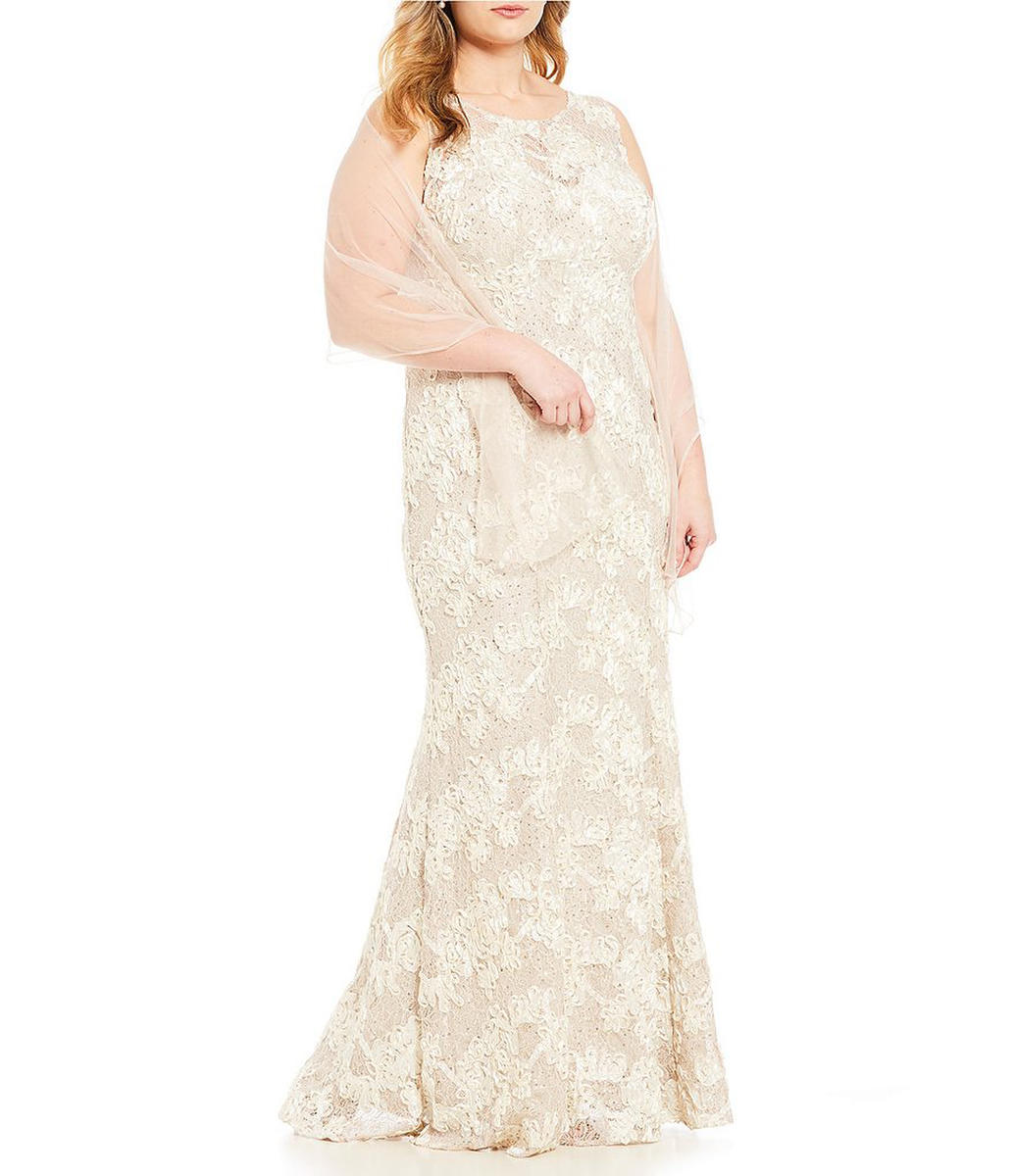 IGNITE EVENINGS - Soutache Lace Gown - Shawl IG619103