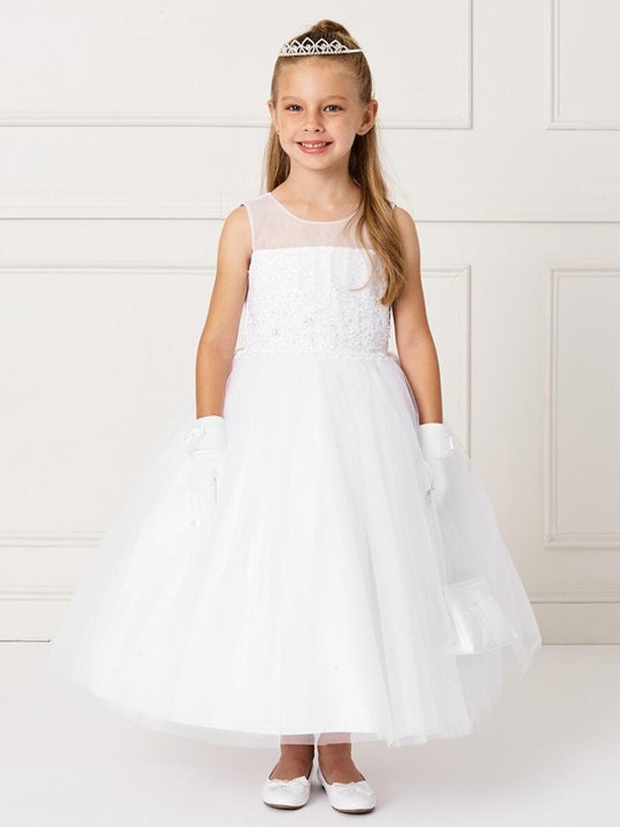 TIP TOP childrens - Lace Dress with Scattered Pearl Skirt
