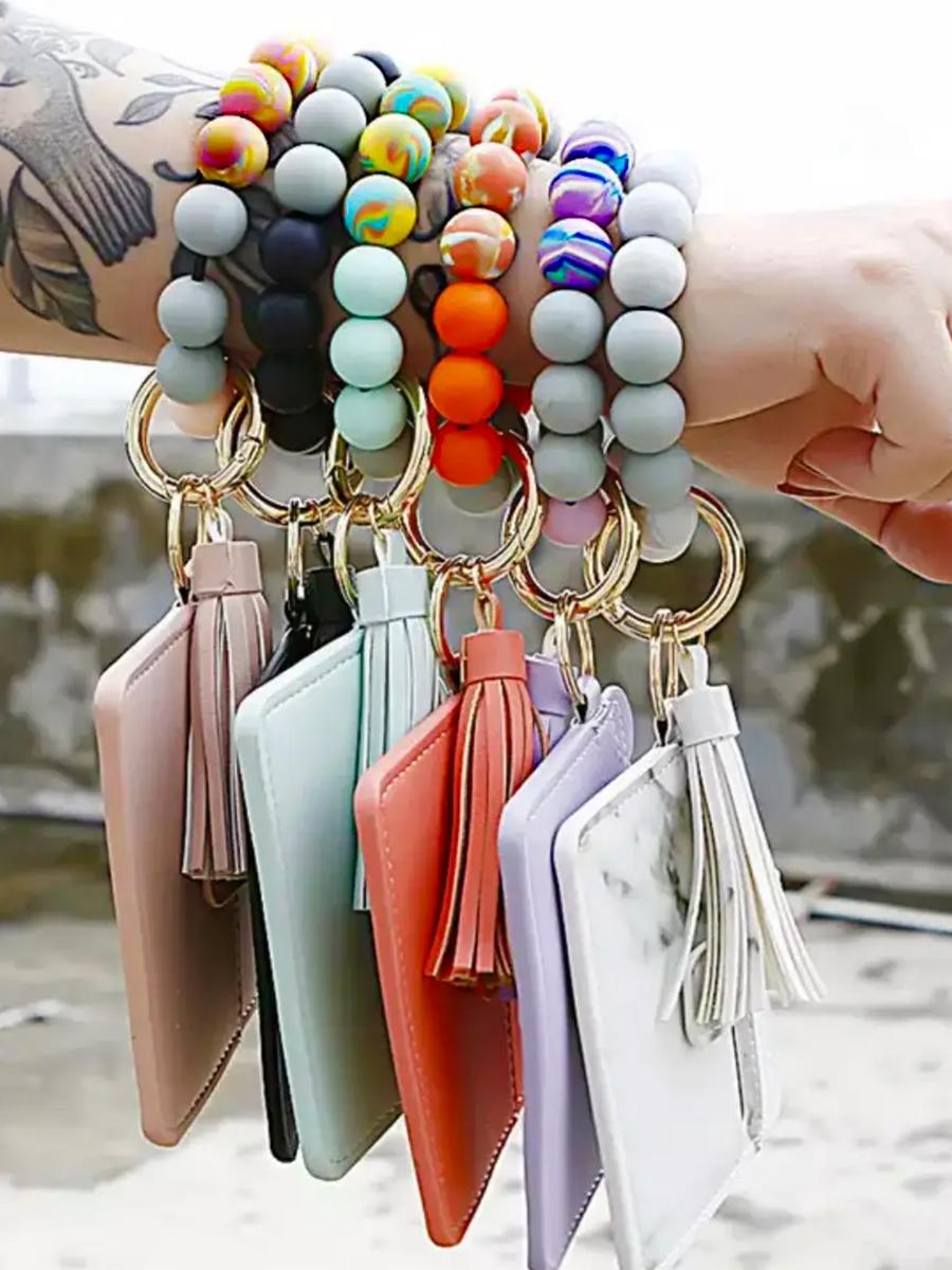 MAVI BANDZ - Wallet Wristlet Silicone Beads Tassel Keychains 5907