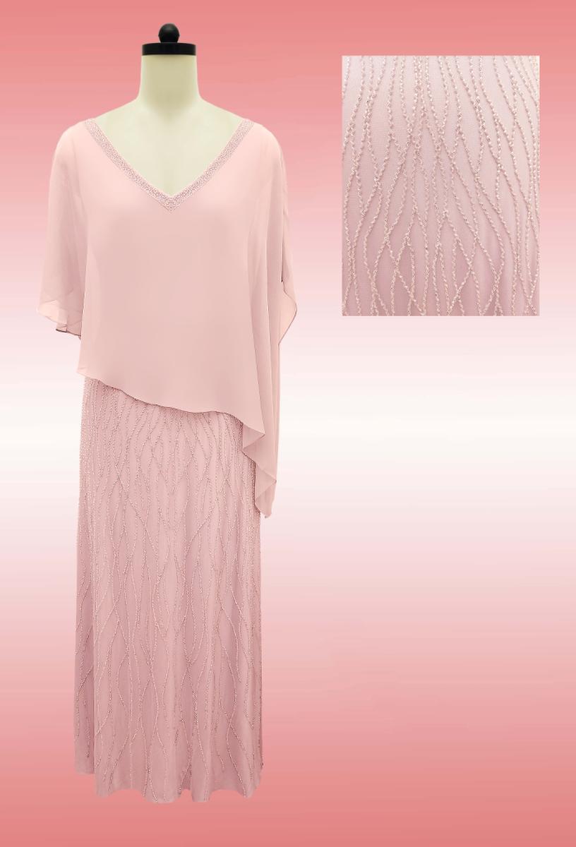 JKARA - Mesh Short Sleeve Gown