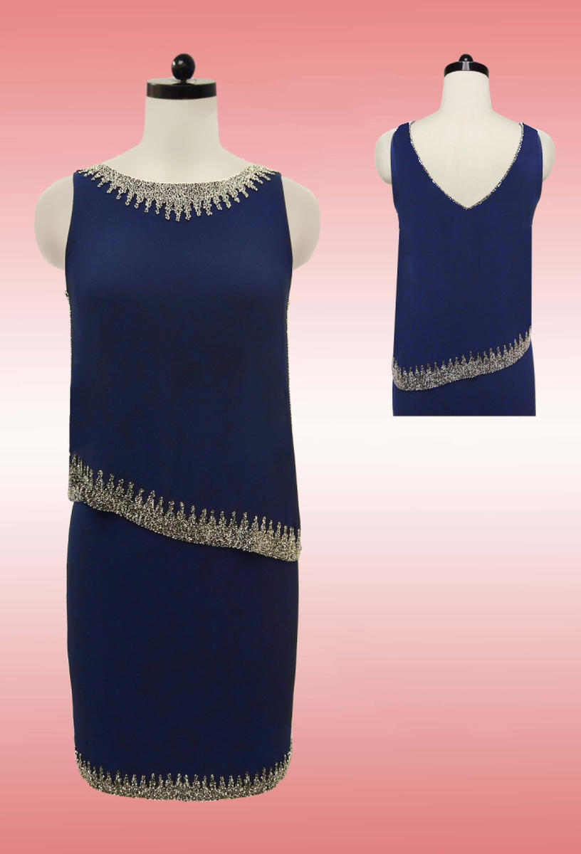 JKARA - Jersey Beaded Mock Top Dress 5071NMP