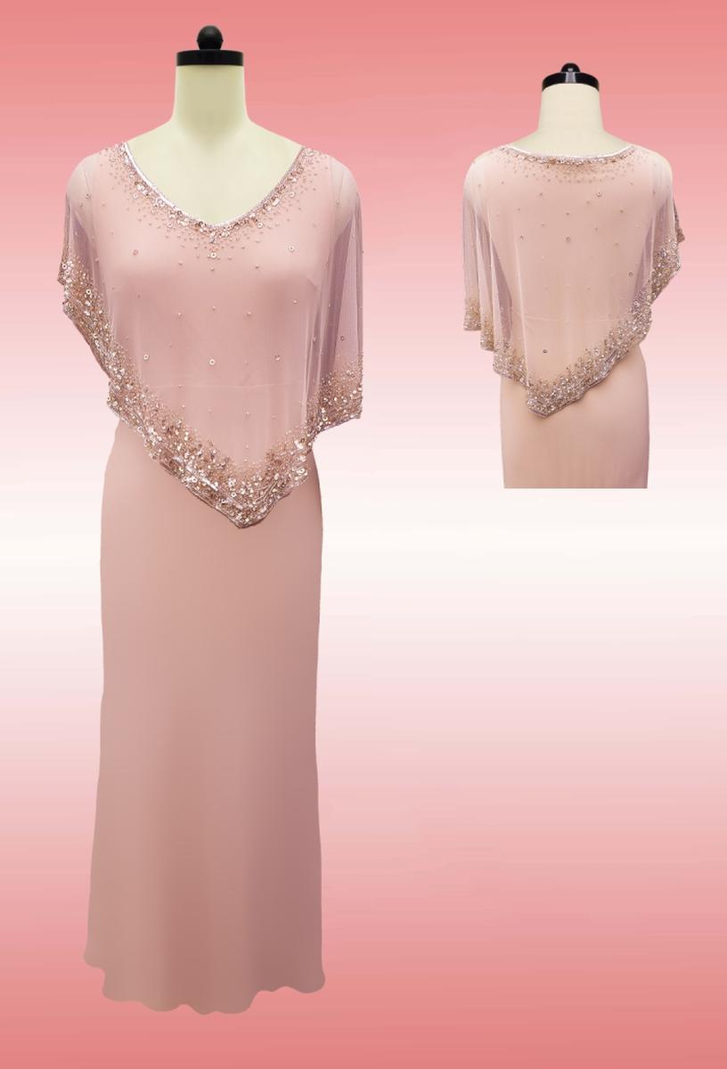 JKARA - Jersey Beaded Mock Top Gown 5349BL