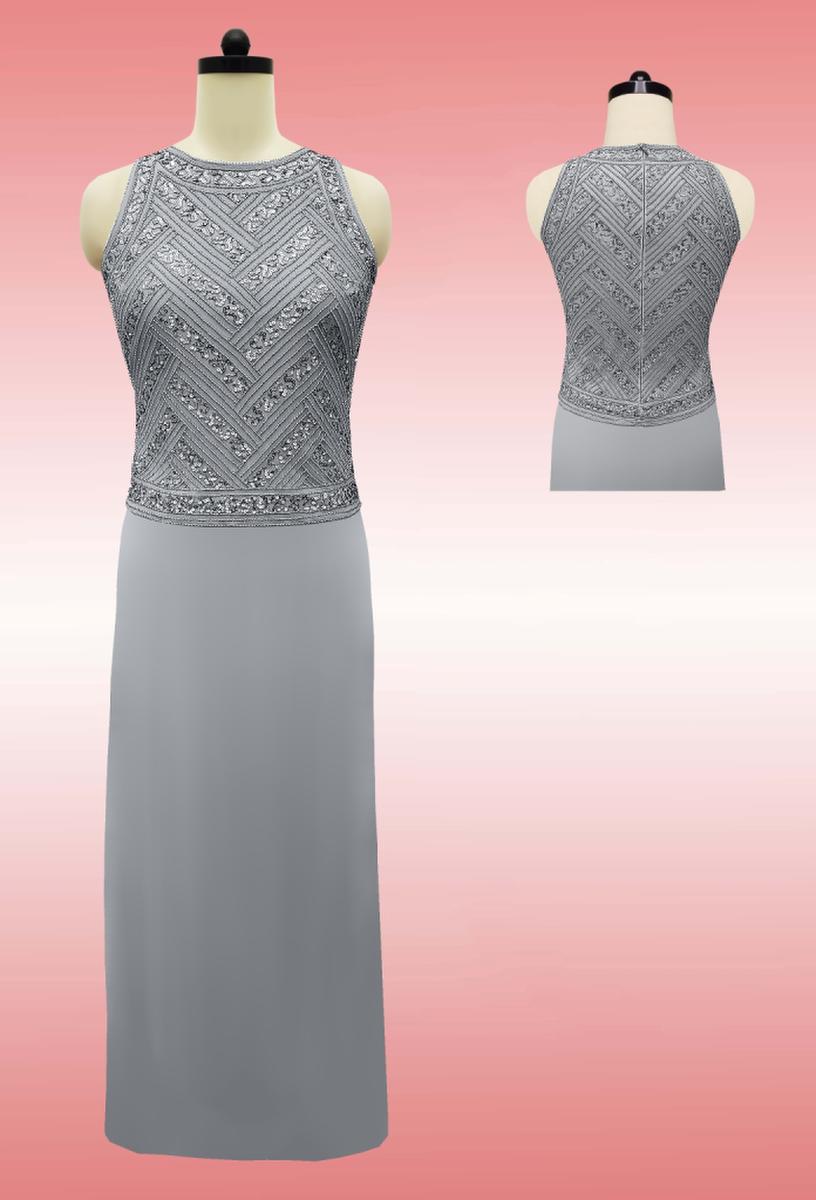 JKARA - Jersey Mock Top Beaded Gown 5501SB
