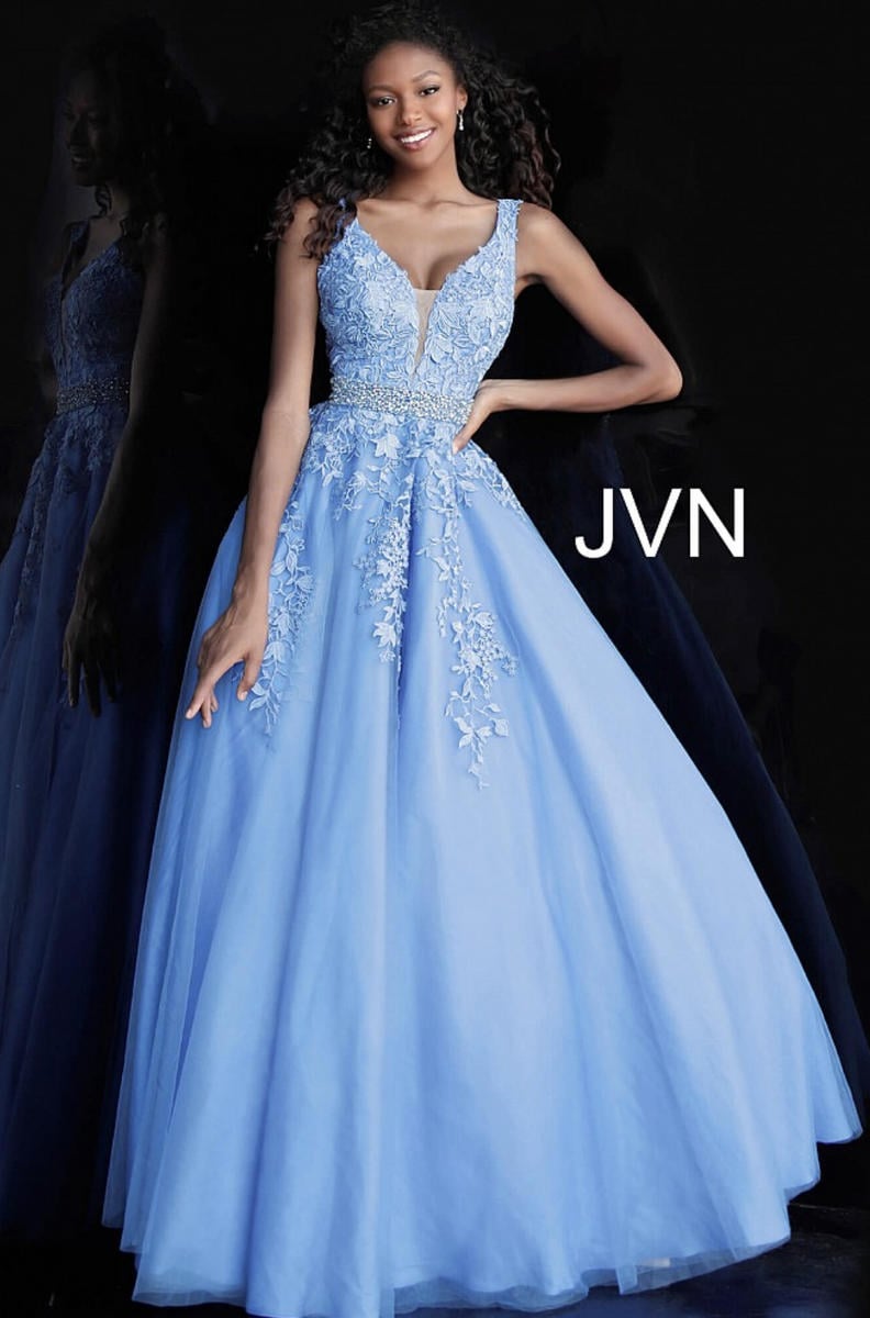 Jovani - Embroidered Beaded Bodice Gown