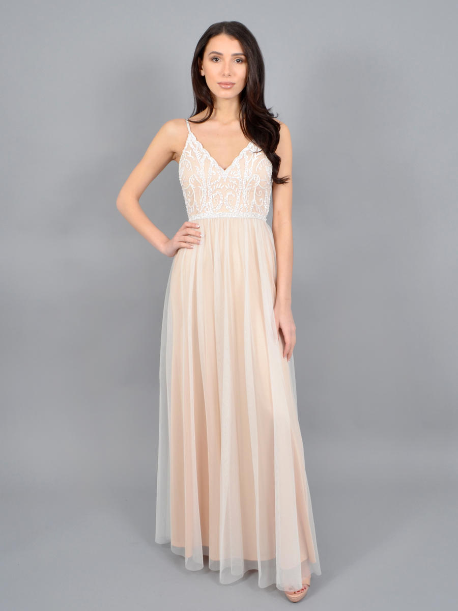 JUMP - Mesh Beaded Bodice Gown