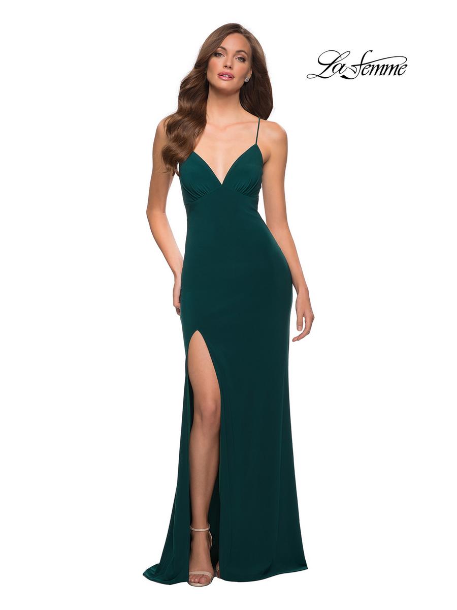 La Femme - N/A Jersey Gown Side Slit 29708S