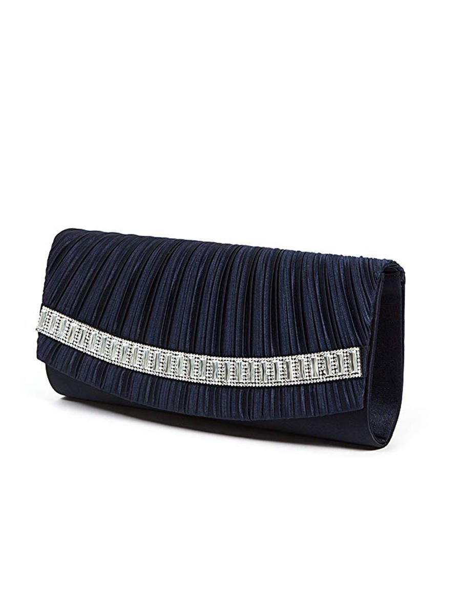Lady Couture - Long Clutch Pleated With Rhinestones EDNABAG