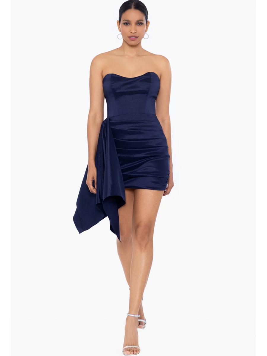 XSCAPE - Strapless Ruched Short Dress with Side Panel 6025X