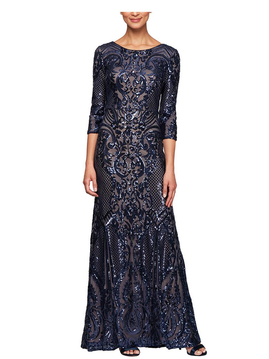 ALEX APPAREL GROUP INC - Fit and Flare Sequin Gown