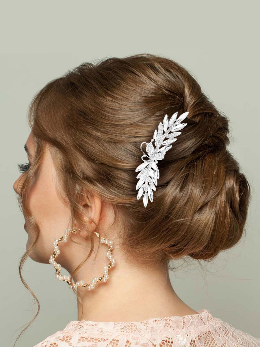 WONA TRADING INC - Butterfly Accented Marquise Stone Cluster Hair Com CSH79-41022