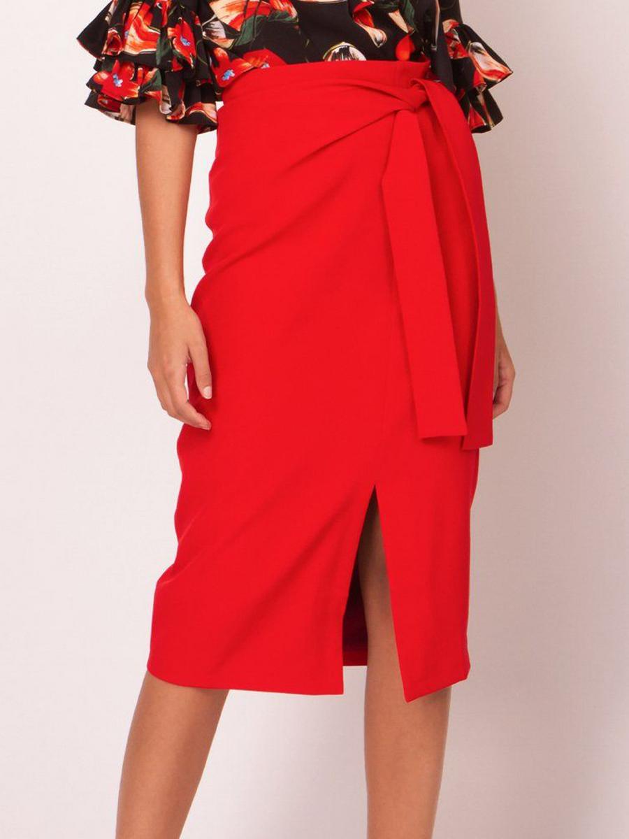 GRACIA FASHION LADIES APPAREL - Strap Waist T-Length Skirt S24936