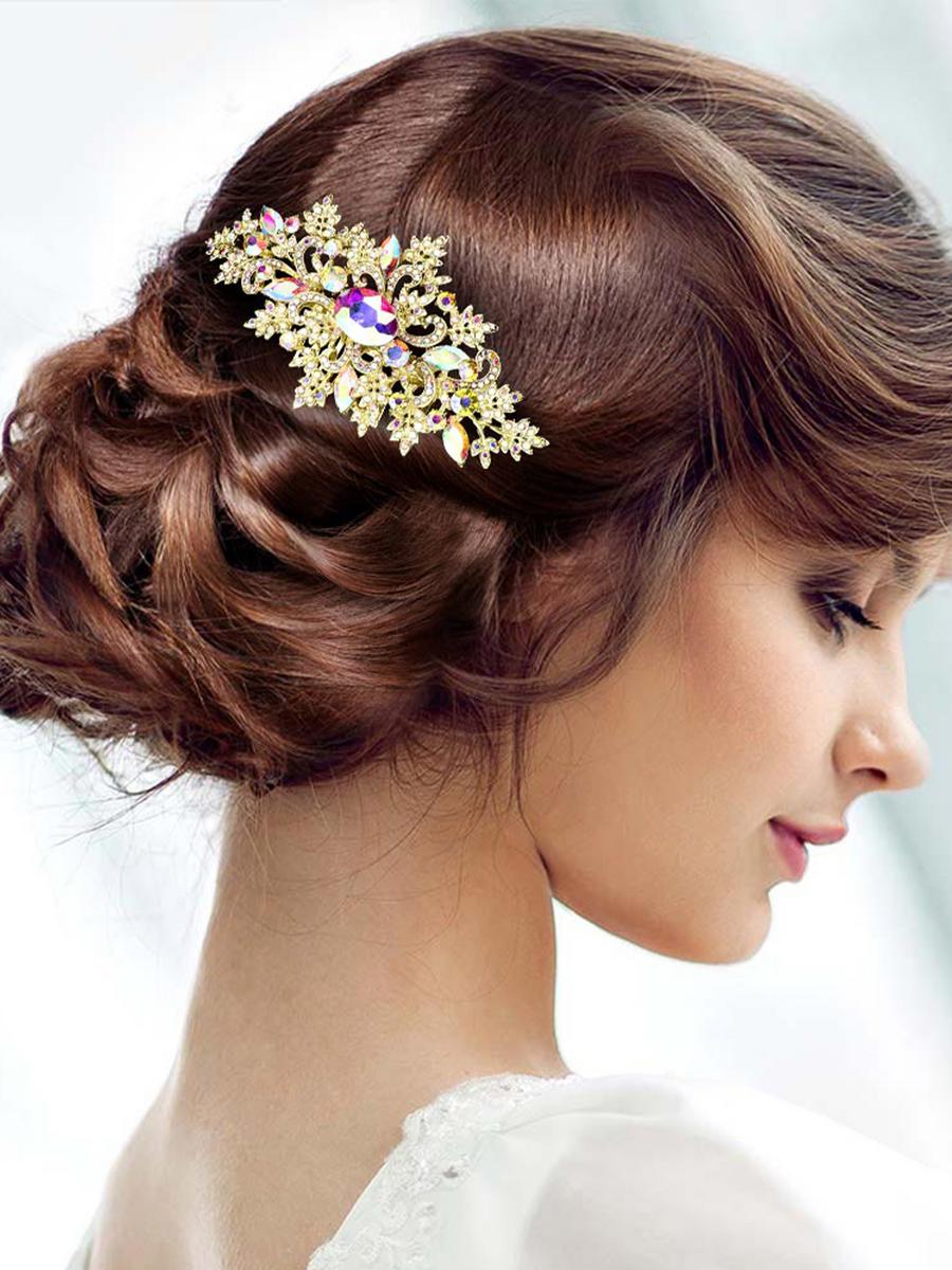 WONA TRADING INC - Round Stone Accented Hair Comb CSH3940