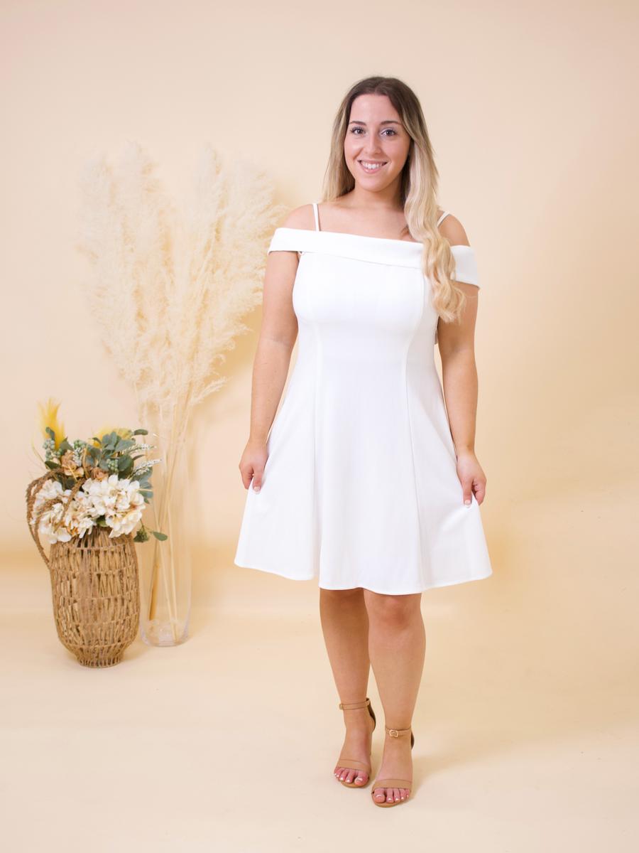Mike - Crepe Dress Off The Shoulder Spaghetti Straps 12857