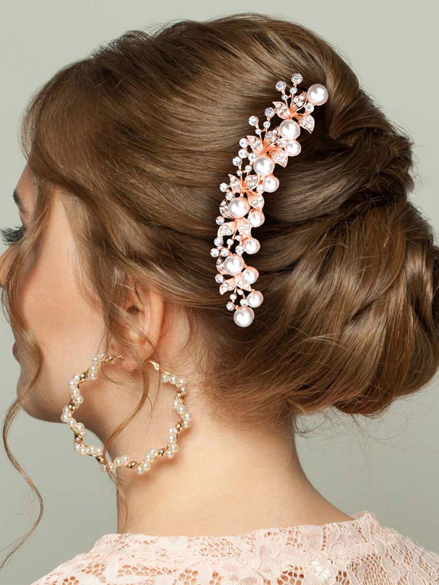 WONA TRADING INC - Pearl Accented Leaf Cluster Hair Comb CSH79-41003