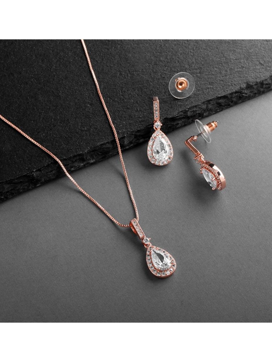 MARIELL - Silver Platinum Necklace & Earring Set