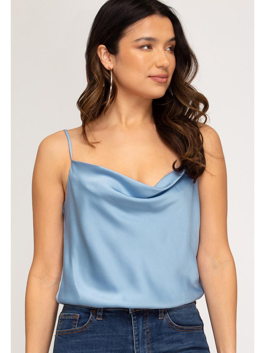 SHE AND SKY - Cowl Neck Cami Bodysuit