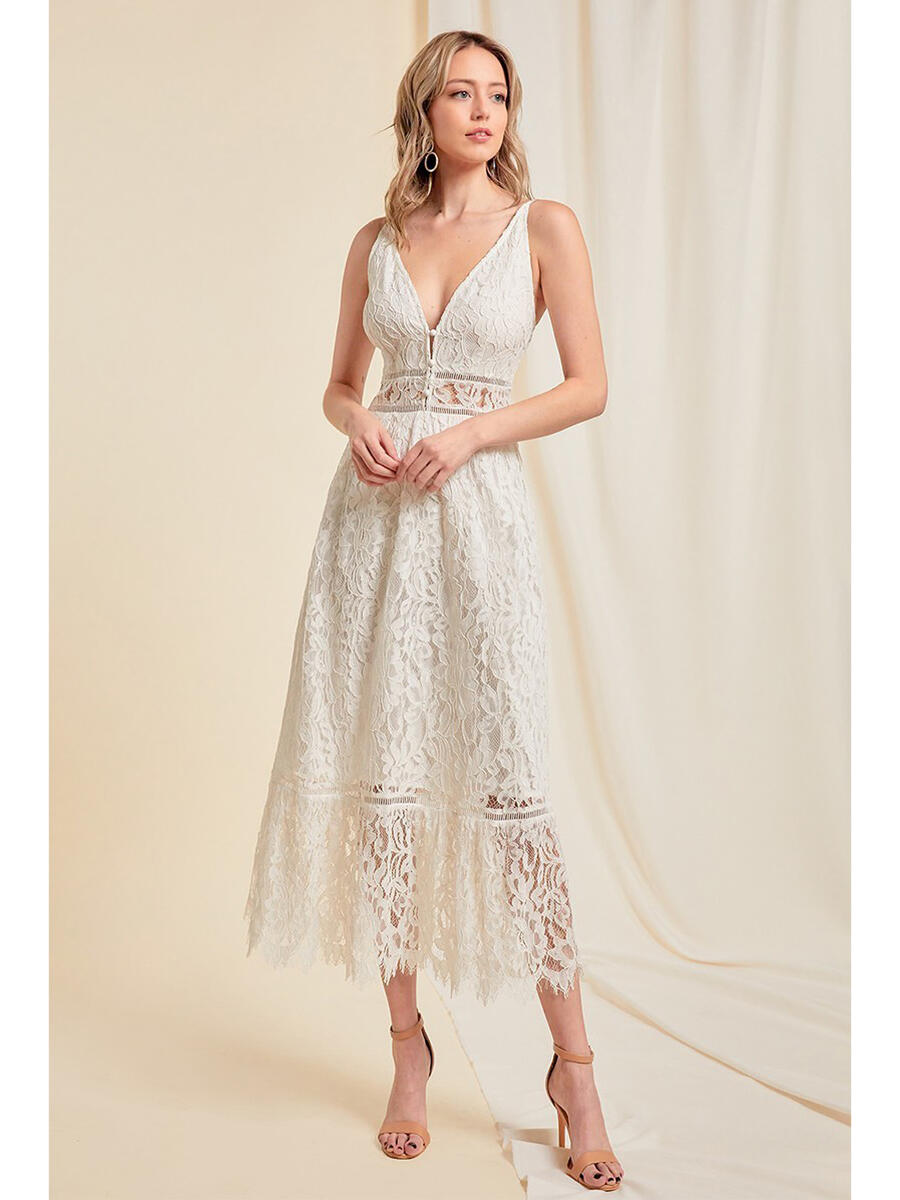 MINUET - Ankle Length Embroidered Dress