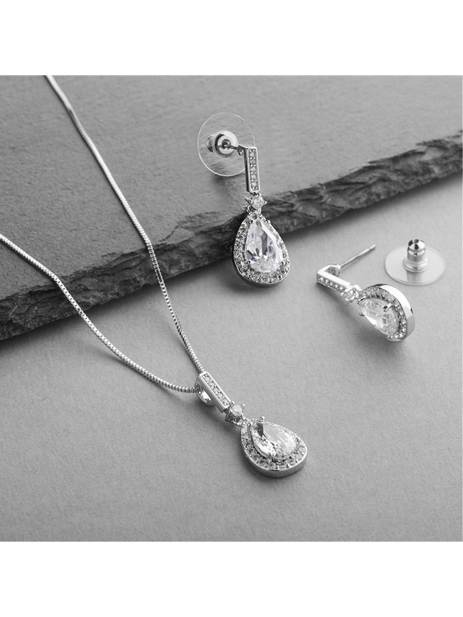 MARIELL - Shapphire Pear Shape Necklace & Earring Set