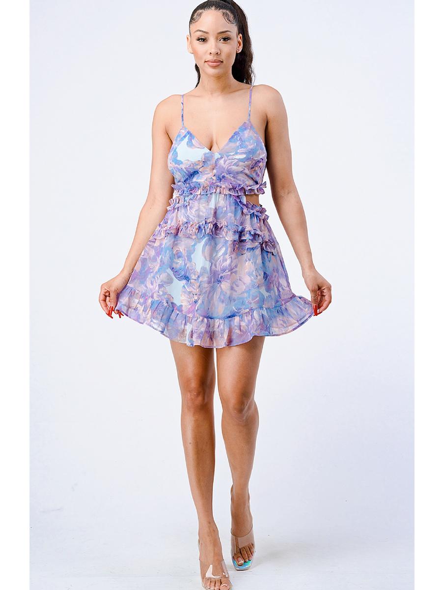 PRIVY - Print Fit and Flare Dress Spaghetti Straps PD71977S