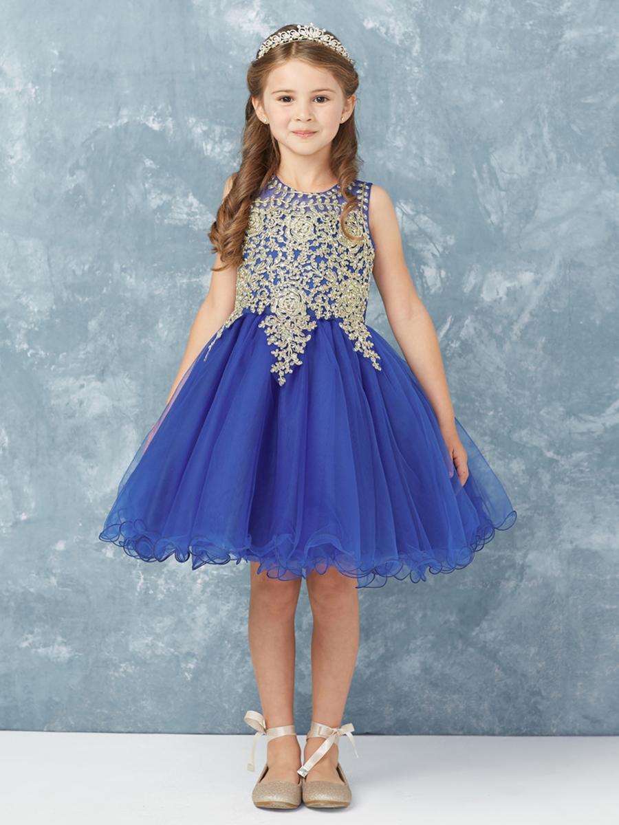 TIP TOP childrens - Short Dress With Gold Lace 7013