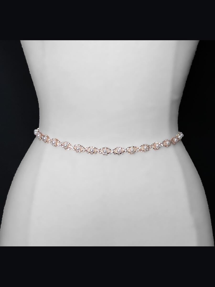 Cristal Dor - Rhinestone with pearl belt BELT24