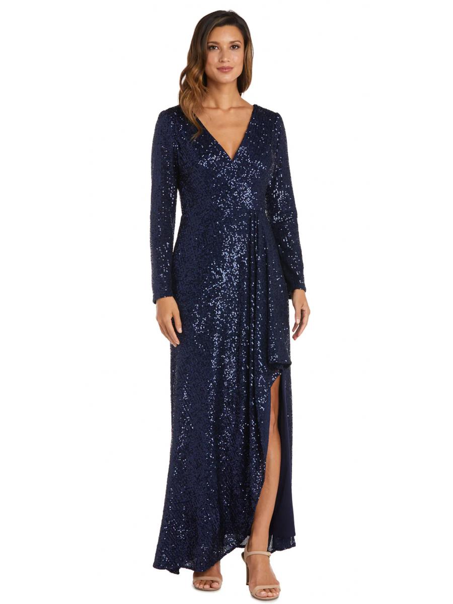 NIGHTWAY - Long Sequin Long Sleeve Gown 22119