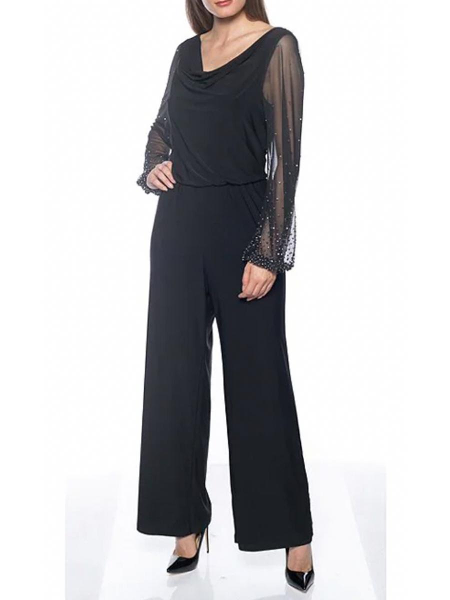 MARINA - Long Sleeve Jumpsuit Cowl Neck