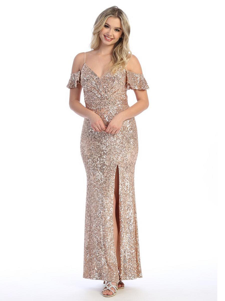 CINDY COLLECTION USA - Sequin Off The Shoulder Gown 1660