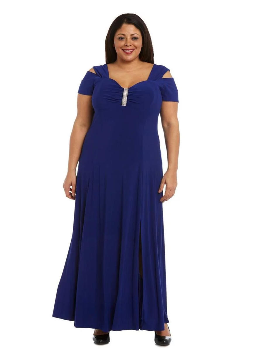 Mike - Cold Shoulder Jersey Gown with Slit